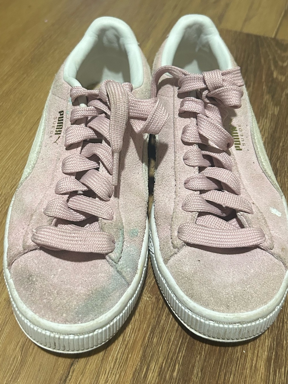 Puma Pink Suede Classic Lace-Up Sneakers